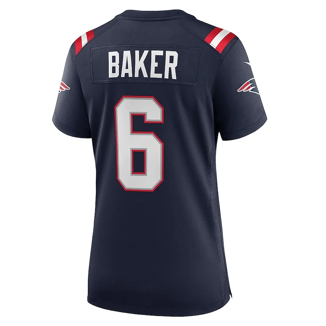 Zennovawear Javon Baker 6 New England Patriots Women Team Game Jersey - Navy