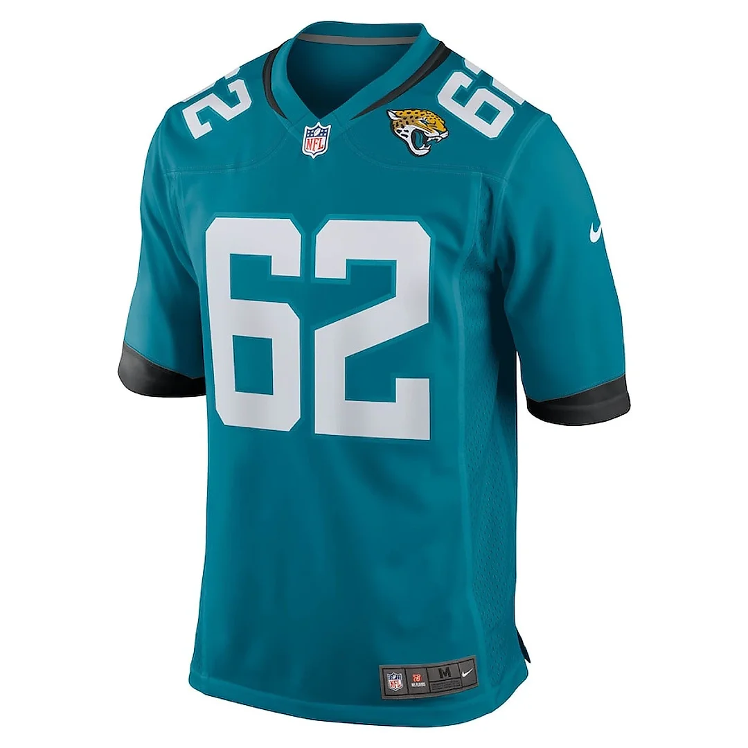 Zennovawear Javon Foster 62 Jacksonville Jaguars Team Game Men Jersey - Teal