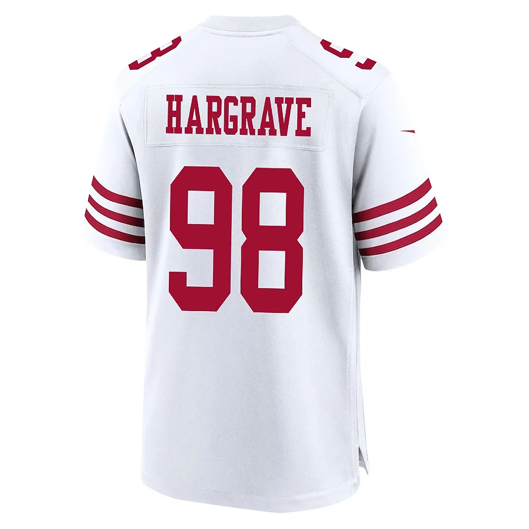 Zennovawear Javon Hargrave 98 San Francisco 49ers NFC Champions Patch Game Men Jersey - White