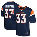 Zennovawear Javonte Williams 33 Denver Broncos Alternate Game YOUTH Jersey - Navy