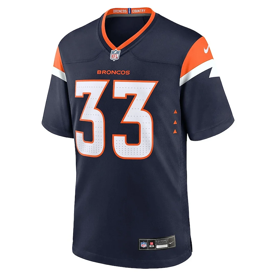Zennovawear Javonte Williams 33 Denver Broncos Alternate Game Men Jersey - Navy