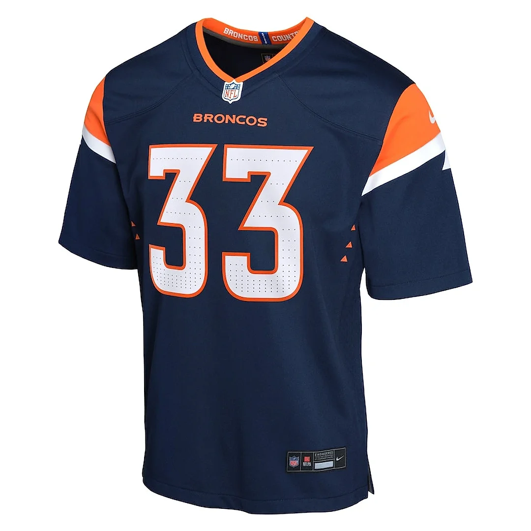 Zennovawear Javonte Williams 33 Denver Broncos Alternate Game YOUTH Jersey - Navy