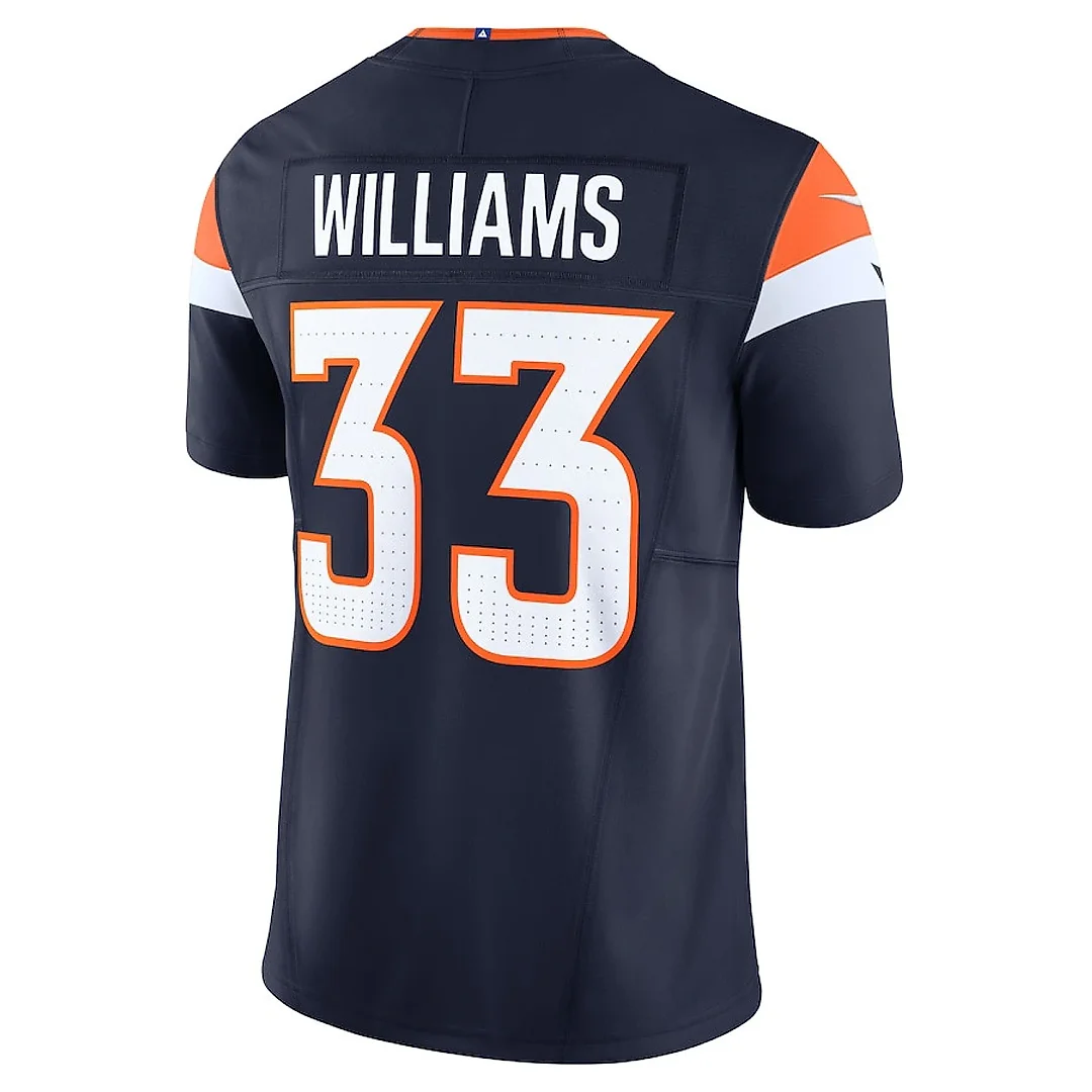 Zennovawear Javonte Williams 33 Denver Broncos Alternate Vapor F.U.S.E. Limited Men Jersey - Navy