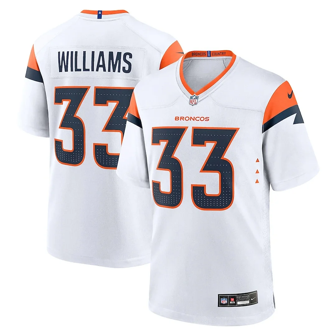 Zennovawear Javonte Williams 33 Denver Broncos Game Men Jersey - White