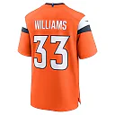 Zennovawear Javonte Williams 33 Denver Broncos Game Men Jersey - Orange