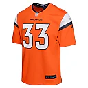 Zennovawear Javonte Williams 33 Denver Broncos Game YOUTH Jersey - Orange