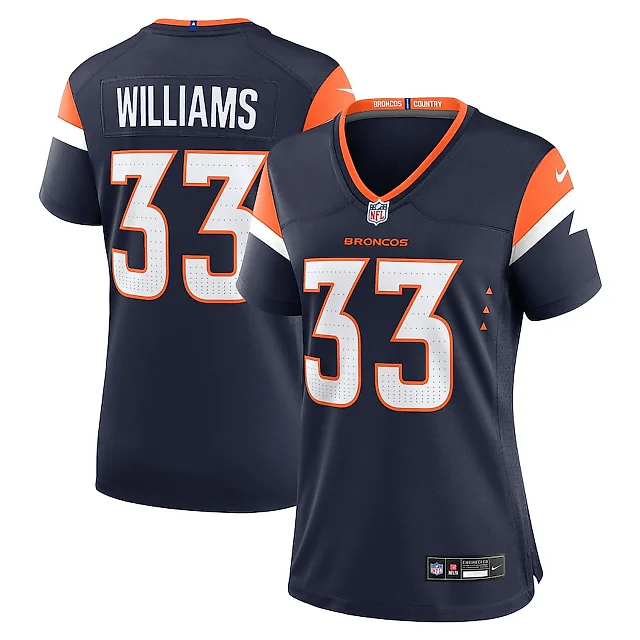 Zennovawear Javonte Williams 33 Denver Broncos Women Alternate Game Jersey - Navy