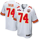 Zennovawear Jawaan Taylor 74 Kansas City Chiefs AFC Champions Patch Game Men Jersey - White