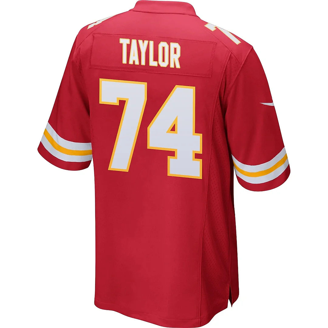 Zennovawear Jawaan Taylor 74 Kansas City Chiefs AFC Champions Patch Game Men Jersey - Red