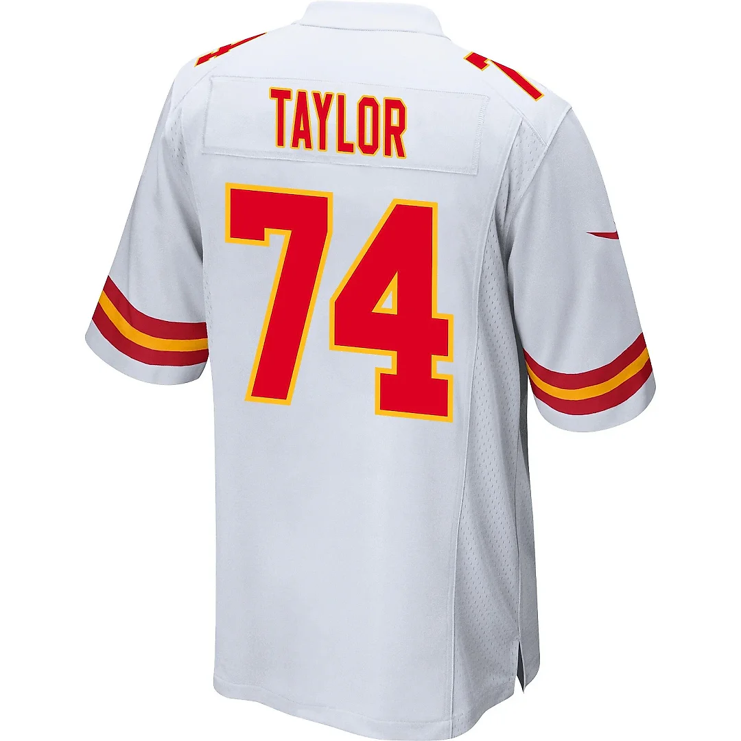 Zennovawear Jawaan Taylor 74 Kansas City Chiefs AFC Champions Patch Game Men Jersey - White