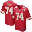 Zennovawear Jawaan Taylor 74 Kansas City Chiefs AFC Champions Patch Game Men Jersey - Red