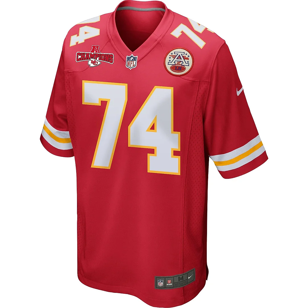 Zennovawear Jawaan Taylor 74 Kansas City Chiefs AFC Champions Patch Game Men Jersey - Red