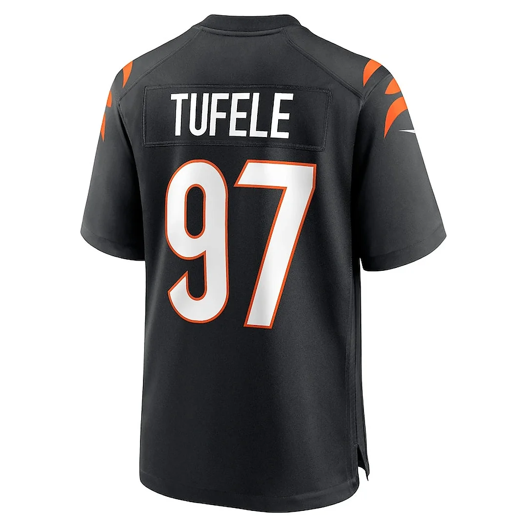 Zennovawear Jay Tufele 97 Cincinnati Bengals Team Game Men Jersey - Black