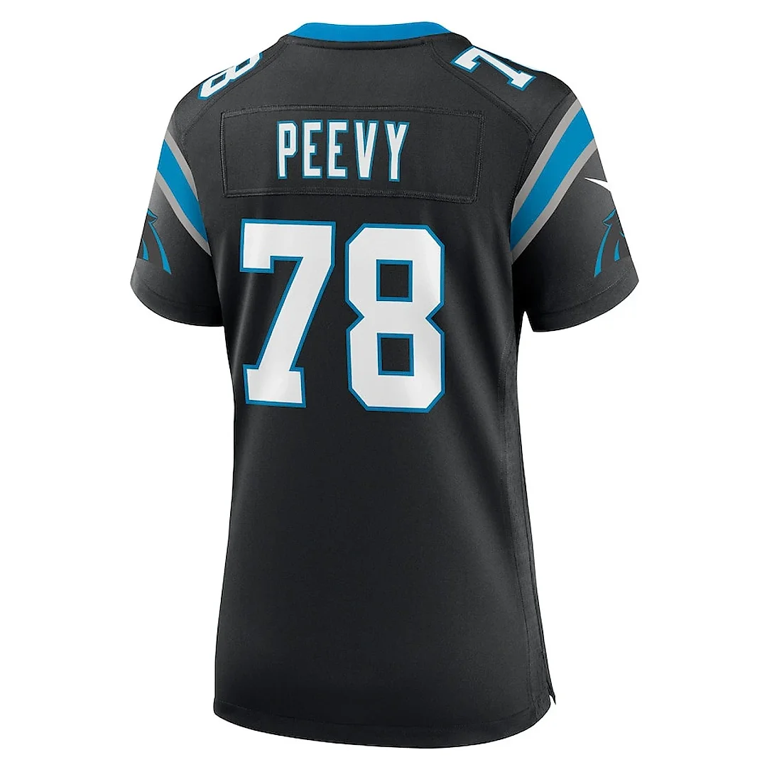 Zennovawear Jayden Peevy 78 Carolina Panthers Game Women Jersey - Black