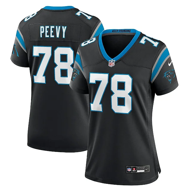 Zennovawear Jayden Peevy 78 Carolina Panthers Game Women Jersey - Black