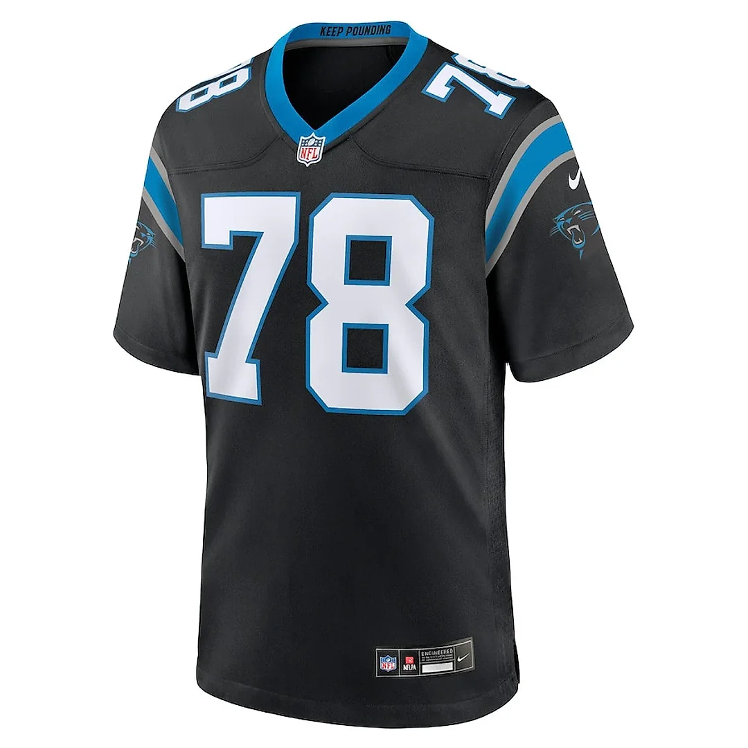 Zennovawear Jayden Peevy 78 Carolina Panthers Team Game Men Jersey - Black