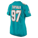 Zennovawear Jaylen Twyman 97 Miami Dolphins Women Home Game Jersey - Aqua