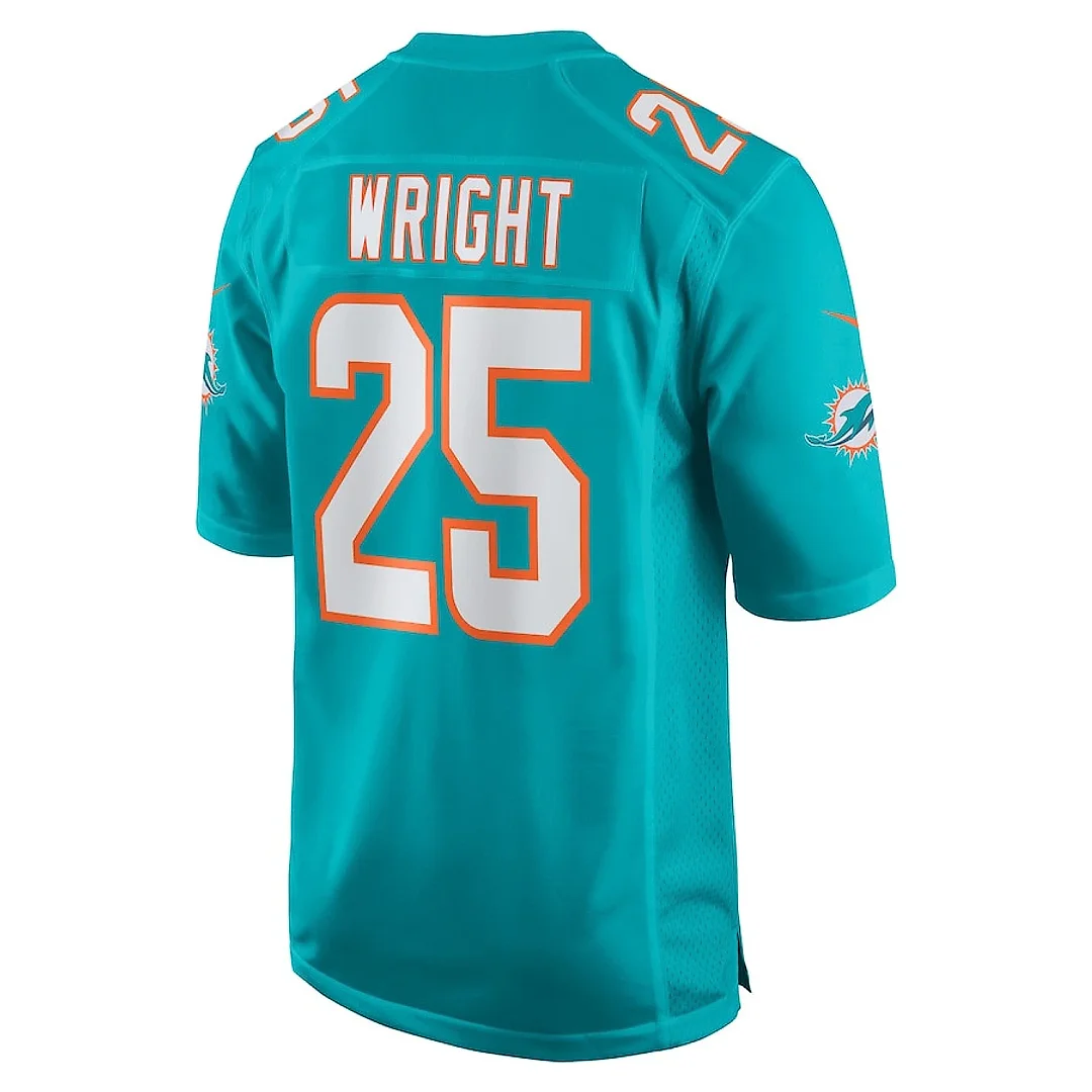 Zennovawear Jaylen Wright 25 Miami Dolphins Game Men Jersey - Aqua