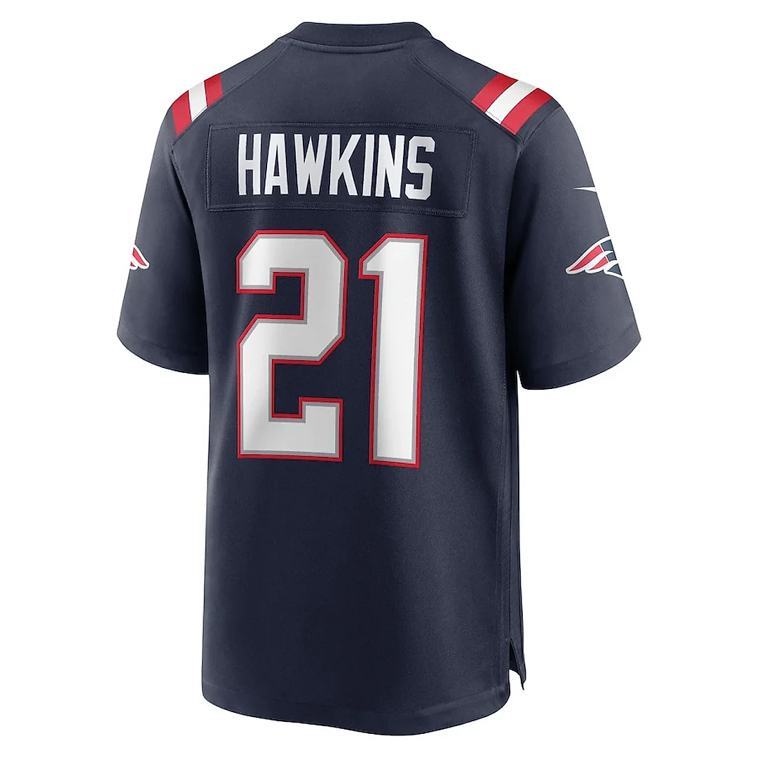 Zennovawear Jaylinn Hawkins 21 New England Patriots Team Game Men Jersey - Navy
