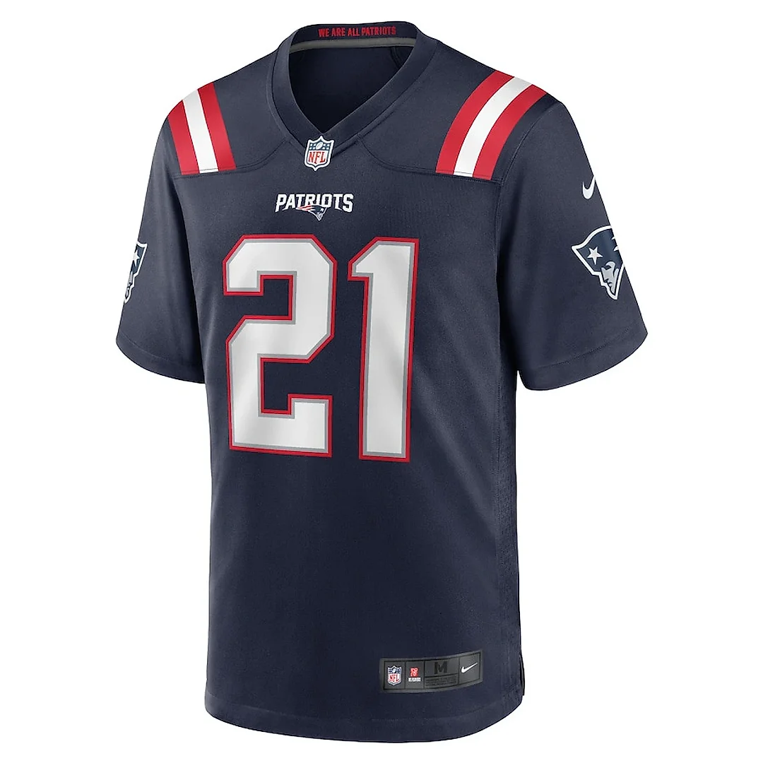 Zennovawear Jaylinn Hawkins 21 New England Patriots Team Game Men Jersey - Navy