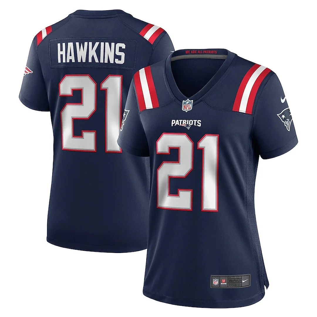 Zennovawear Jaylinn Hawkins 21 New England Patriots Women's Team Game Jersey - Navy