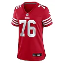 Zennovawear Jaylon Moore 76 San Francisco 49ers Women's Game Jersey - Scarlet