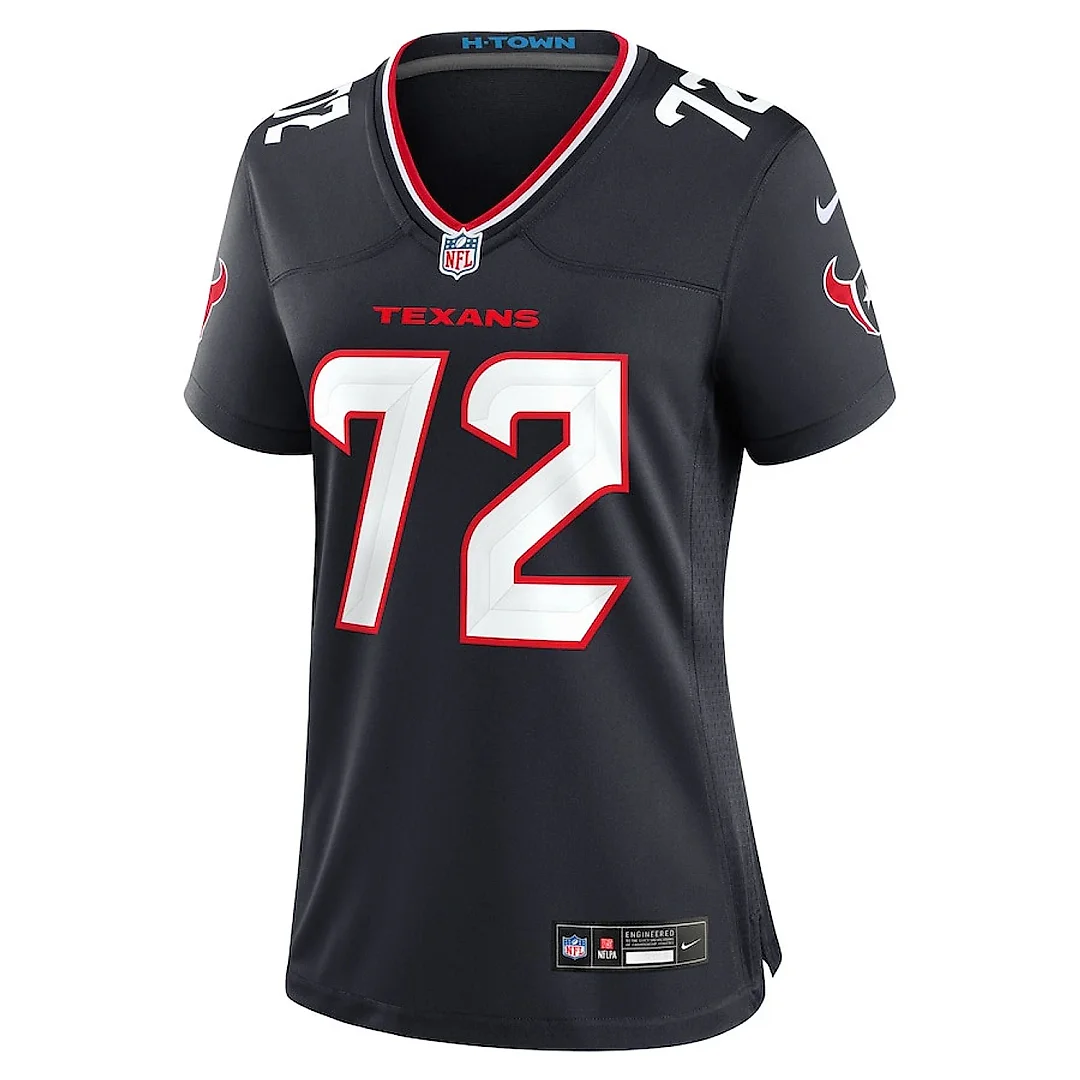 Zennovawear Jaylon Thomas 72 Houston Texans Women's Team Game Jersey - Navy