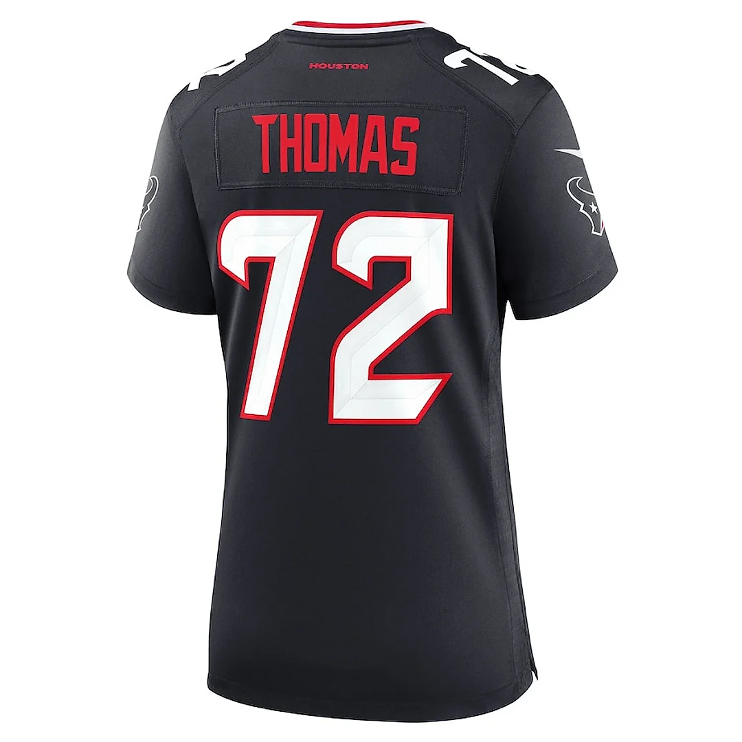 Zennovawear Jaylon Thomas 72 Houston Texans Women's Team Game Jersey - Navy