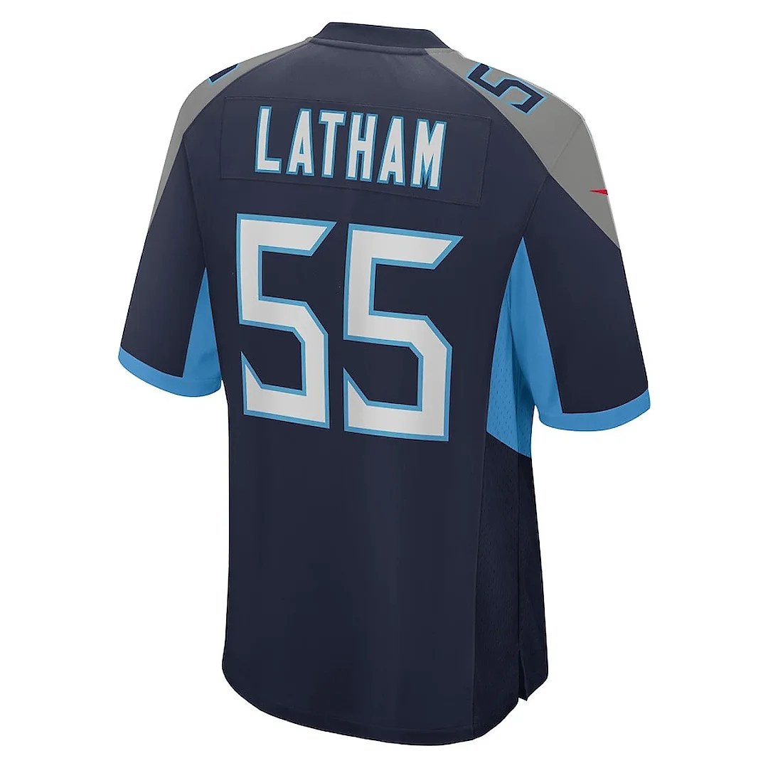 Zennovawear JC Latham 55 Tennessee Titans Team Game Men Jersey - Navy