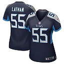 Zennovawear JC Latham 55 Tennessee Titans Women's Team Game Jersey - Navy