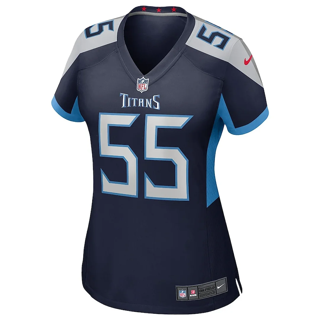 Zennovawear JC Latham 55 Tennessee Titans Women's Team Game Jersey - Navy