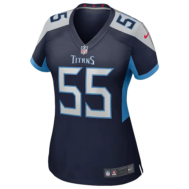 Zennovawear JC Latham 55 Tennessee Titans Women's Team Game Jersey - Navy