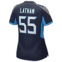 Zennovawear JC Latham 55 Tennessee Titans Women's Team Game Jersey - Navy