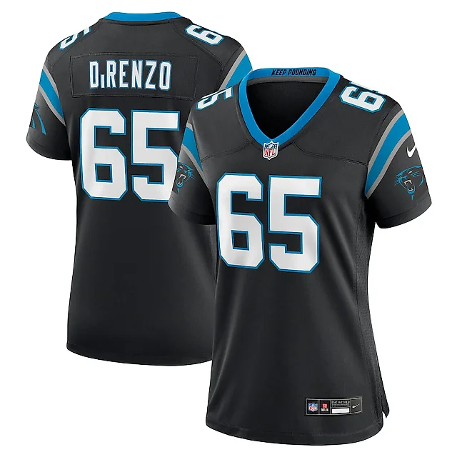 Zennovawear J.D. DiRenzo 65 Carolina Panthers Women's Team Game Jersey - Black