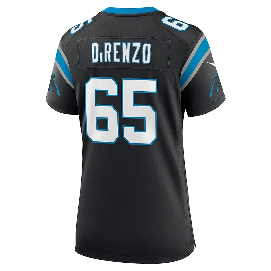 Zennovawear J.D. DiRenzo 65 Carolina Panthers Women's Team Game Jersey - Black