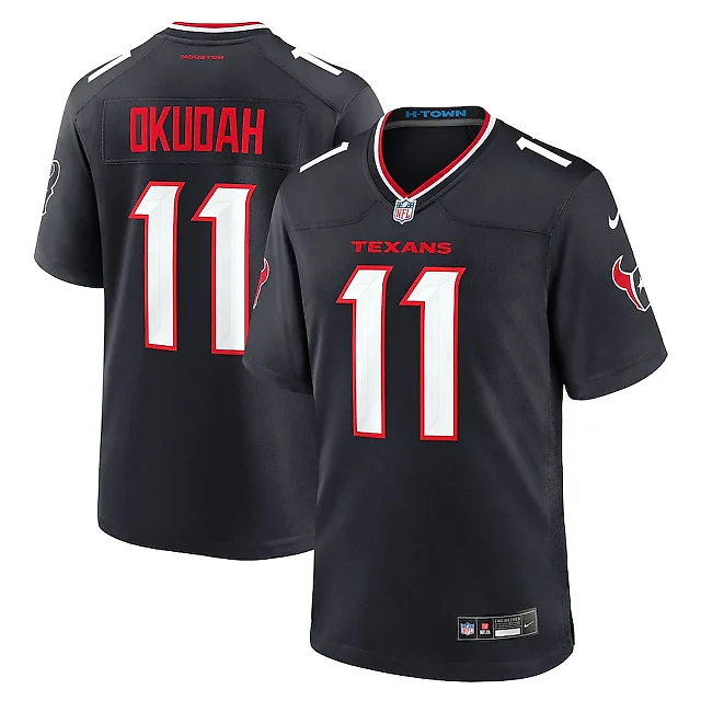 Zennovawear Jeff Okudah 11 Houston Texans Team Game Men Jersey - Navy