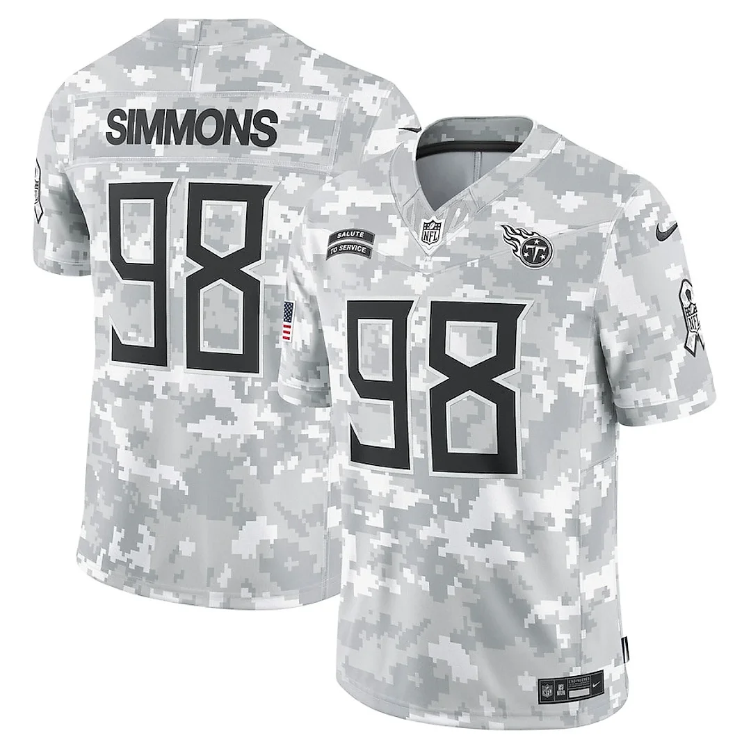 Zennovawear Jeffery Simmons 98 Tennessee Titans 2024 Salute to Service Limited Men Jersey - Arctic Camo