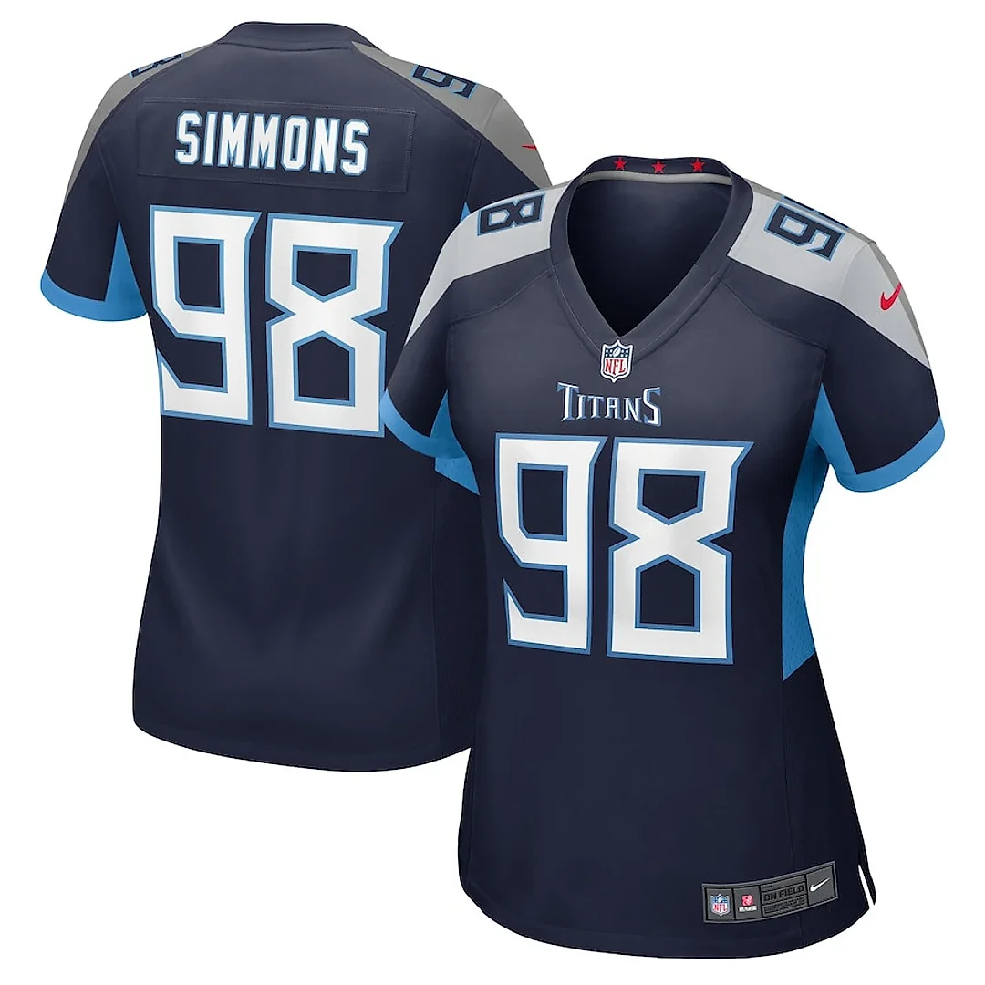 Zennovawear Jeffery Simmons 98 Tennessee Titans Women's Game Jersey - Navy