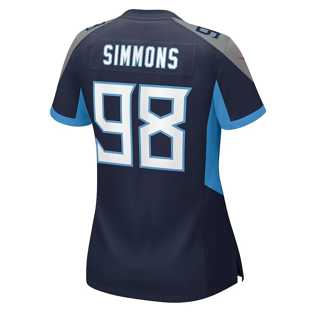 Zennovawear Jeffery Simmons 98 Tennessee Titans Women's Game Jersey - Navy