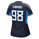 Zennovawear Jeffery Simmons 98 Tennessee Titans Women's Game Jersey - Navy