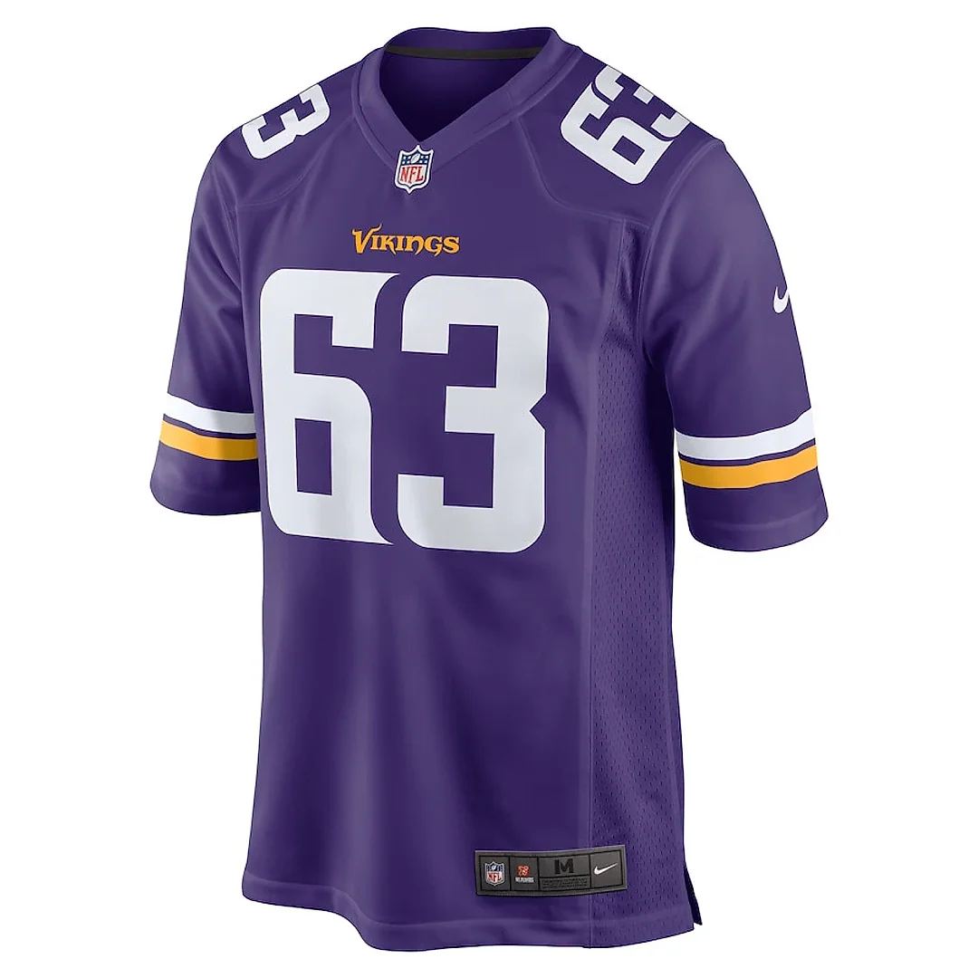 Zennovawear Jeremy Flax 63 Minnesota Vikings Game Men Jersey - Purple