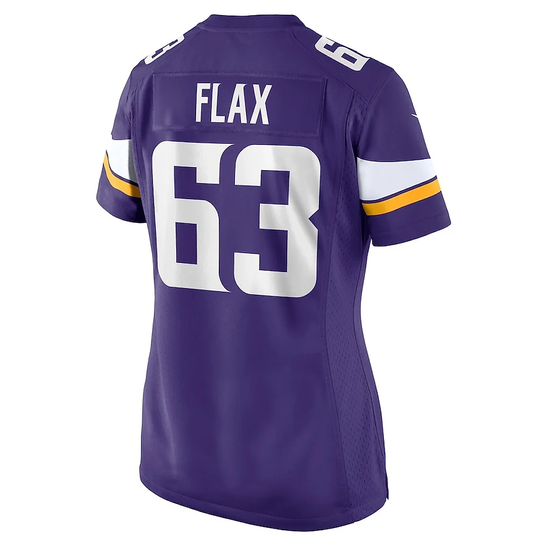 Zennovawear Jeremy Flax 63 Minnesota Vikings Women's Game Jersey - Purple
