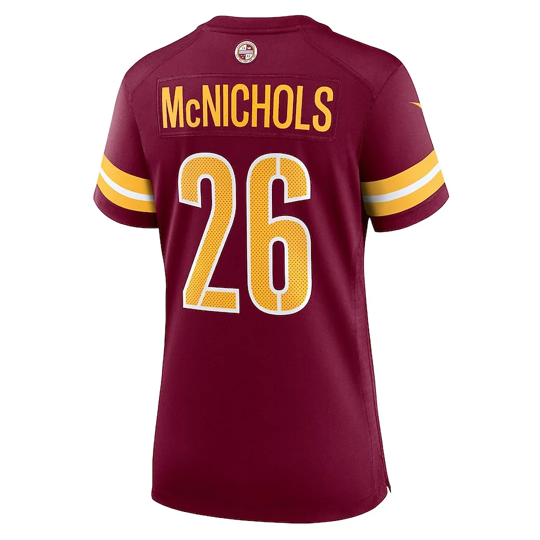 Zennovawear Jeremy McNichols 26 Washington Commanders Women's Game Jersey - Burgundy