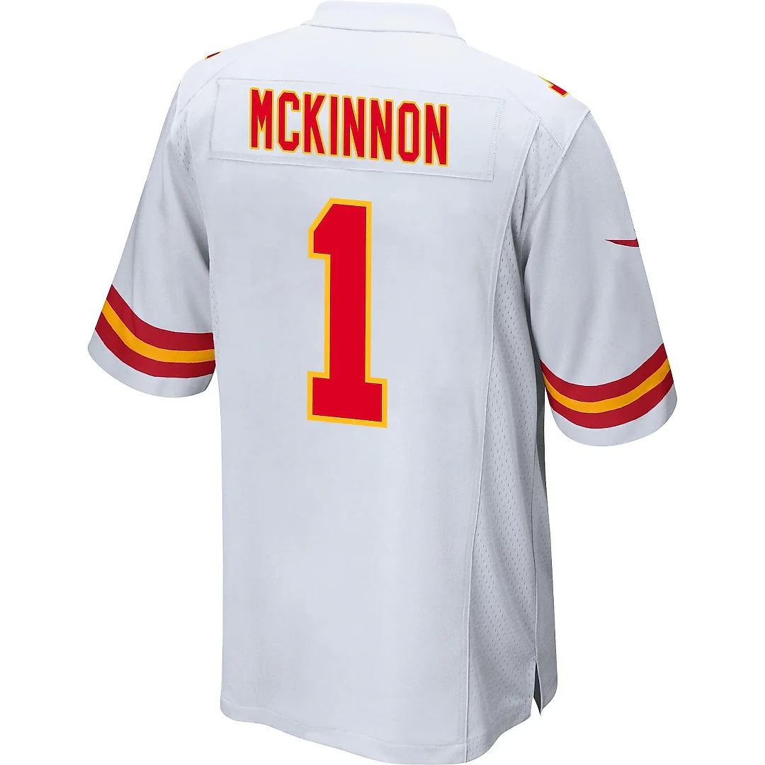 Zennovawear Jerick McKinnon 1 Kansas City Chiefs AFC Champions Patch Game Men Jersey - White