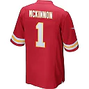 Zennovawear Jerick McKinnon 1 Kansas City Chiefs AFC Champions Patch Game Men Jersey - Red