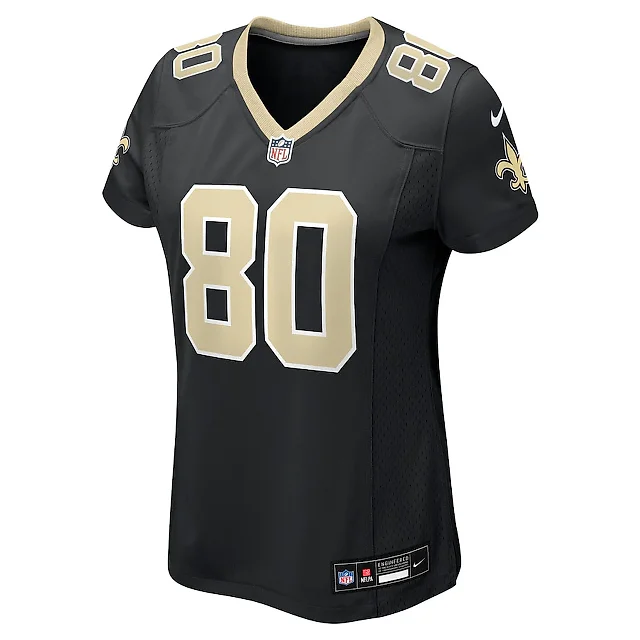 Zennovawear Jermaine Jackson 80 New Orleans Saints Women's Game Jersey - Black
