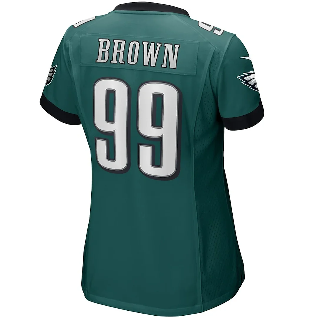 Zennovawear Jerome Brown 99 Philadelphia Eagles Women Game Retired Jersey - Midnight Green