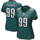 Zennovawear Jerome Brown 99 Philadelphia Eagles Women Game Retired Jersey - Midnight Green