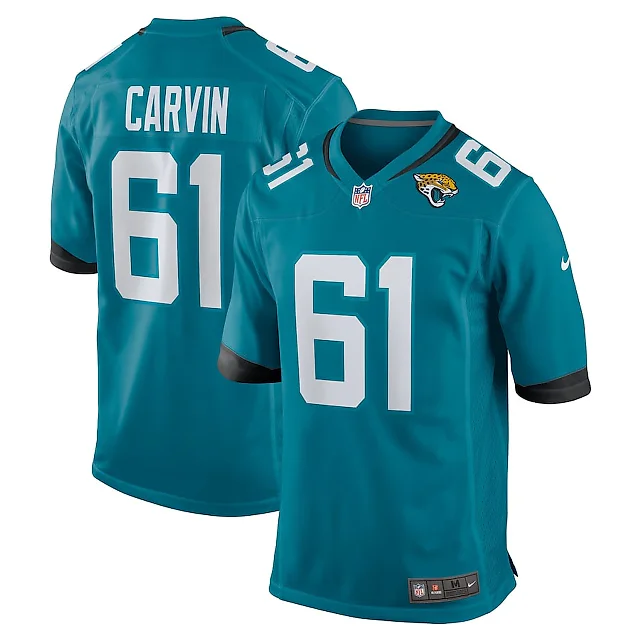 Zennovawear Jerome Carvin 61 Jacksonville Jaguars Team Game Men Jersey - Teal