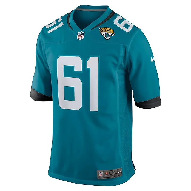Zennovawear Jerome Carvin 61 Jacksonville Jaguars Team Game Men Jersey - Teal